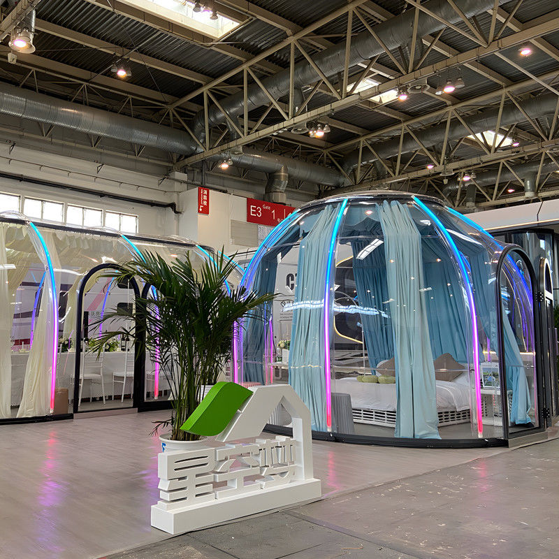 Casas prefabricadas con cúpula de cuarto de sol moderno Casa de jardín Glamping Resort Tienda de cúpula