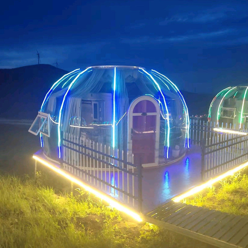 3m x 2.3m Tenda de burbujas de iglú Casa de cúpula de policarbonato con paquete de cartón de madera