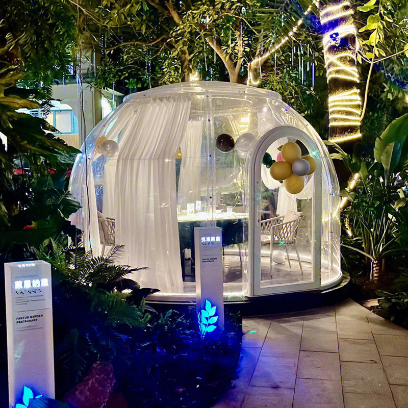 PC Dome House Glamping Bubble Tent para acampar al aire libre y fiestas en el patio trasero