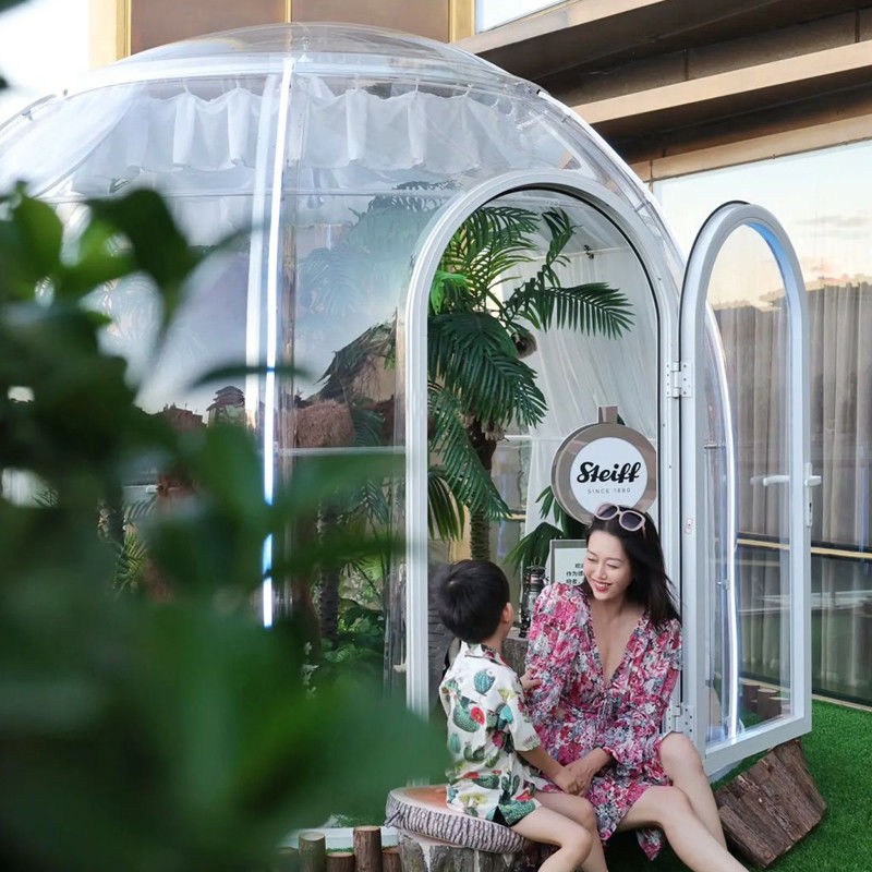 Parque PC Despejar la tienda de iglú 6m Cúpula geodésica para acampar al aire libre