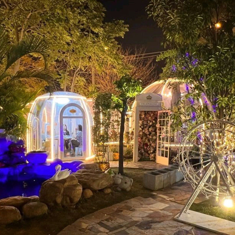 6m PC geodésico Cúpula clara Resistencia UV 99,9% Casa de cúpula para fiestas y eventos